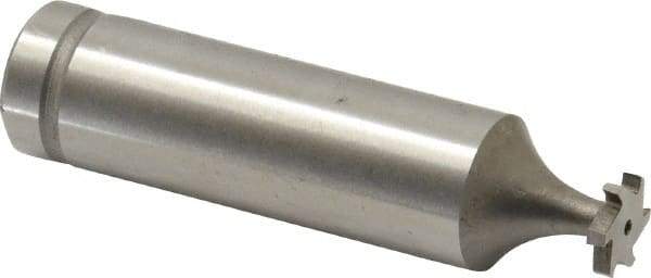 Made in USA - 5/16" Diam x 1/16" Face Width, Cobalt, 6 Teeth, Shank Connection Woodruff Keyseat Cutter - Uncoated, 2-1/16" OAL x 1/2" Shank, Staggered Teeth, ANSI 202-1/2, Old Standard 206 - USA Tool & Supply