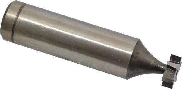 Made in USA - 3/8" Diam x 1/8" Face Width, Cobalt, 6 Teeth, Shank Connection Woodruff Keyseat Cutter - Uncoated, 2-1/8" OAL x 1/2" Shank, Staggered Teeth, ANSI 403, Old Standard 213 - USA Tool & Supply