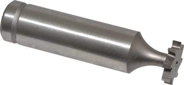 Made in USA - 1/2" Diam x 3/32" Face Width, Cobalt, 8 Teeth, Shank Connection Woodruff Keyseat Cutter - Uncoated, 2-3/32" OAL x 1/2" Shank, Staggered Teeth, ANSI 304, Old Standard 2 - USA Tool & Supply