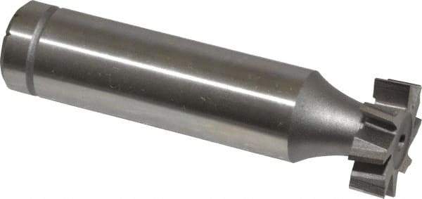 Made in USA - 5/8" Diam x 3/16" Face Width, Cobalt, 8 Teeth, Shank Connection Woodruff Keyseat Cutter - Uncoated, 2-3/16" OAL x 1/2" Shank, Staggered Teeth, ANSI 605, Old Standard 61 - USA Tool & Supply