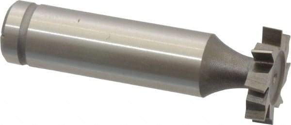 Made in USA - 3/4" Diam x 5/32" Face Width, Cobalt, 8 Teeth, Shank Connection Woodruff Keyseat Cutter - Uncoated, 2-5/32" OAL x 1/2" Shank, Staggered Teeth, ANSI 506, Old Standard 8 - USA Tool & Supply
