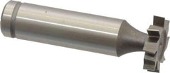 Made in USA - 3/4" Diam x 5/32" Face Width, Cobalt, 8 Teeth, Shank Connection Woodruff Keyseat Cutter - Uncoated, 2-5/32" OAL x 1/2" Shank, Staggered Teeth, ANSI 506, Old Standard 8 - USA Tool & Supply