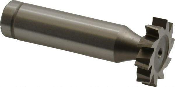 Made in USA - 7/8" Diam x 3/16" Face Width, Cobalt, 10 Teeth, Shank Connection Woodruff Keyseat Cutter - Uncoated, 2-3/16" OAL x 1/2" Shank, Staggered Teeth, ANSI 607, Old Standard 11 - USA Tool & Supply