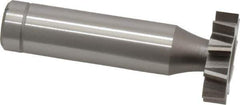 Made in USA - 7/8" Diam x 7/32" Face Width, Cobalt, 10 Teeth, Shank Connection Woodruff Keyseat Cutter - Uncoated, 2-7/32" OAL x 1/2" Shank, Staggered Teeth, ANSI 707, Old Standard 12 - USA Tool & Supply