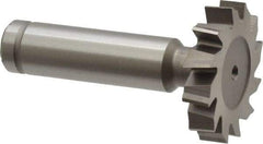 Made in USA - 1-1/4" Diam x 1/4" Face Width, Cobalt, 12 Teeth, Shank Connection Woodruff Keyseat Cutter - Uncoated, 2-1/4" OAL x 1/2" Shank, Staggered Teeth, ANSI 810, Old Standard 21 - USA Tool & Supply