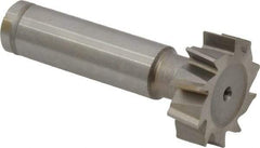 Made in USA - 1" Diam x 5/16" Face Width, Cobalt, 10 Teeth, Shank Connection Woodruff Keyseat Cutter - Uncoated, 2-5/16" OAL x 1/2" Shank, Staggered Teeth, ANSI 1008, Old Standard B - USA Tool & Supply