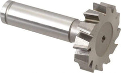 Made in USA - 1-3/8" Diam x 5/16" Face Width, Cobalt, 12 Teeth, Shank Connection Woodruff Keyseat Cutter - Uncoated, 2-5/16" OAL x 1/2" Shank, Staggered Teeth, ANSI 1011, Old Standard 23 - USA Tool & Supply
