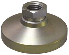 Gibraltar - 6000 Lb Capacity, 5/8-11 Thread, 1-1/4" OAL, Stainless Steel Stud, Tapped Pivotal Socket Mount Leveling Mount - 2-1/2" Base Diam, Stainless Steel Pad, 7/8" Hex - USA Tool & Supply