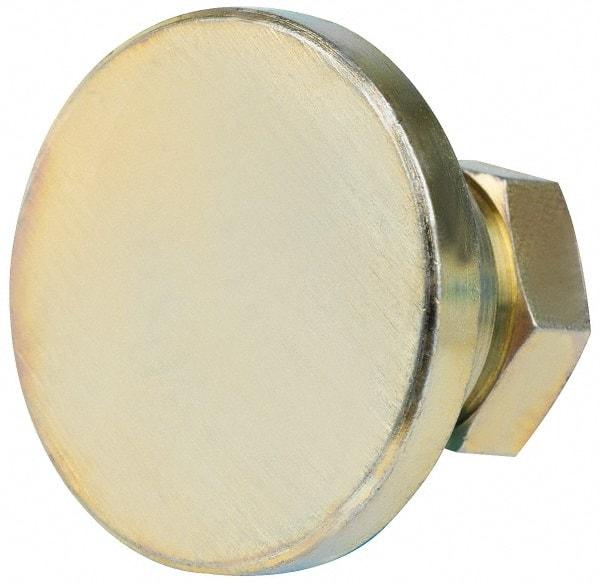 Gibraltar - 3750 Lb Capacity, 3/8-16 Thread, 7/8" OAL, Zinc Stud, Tapped Pivotal Socket Mount Leveling Mount - 1-1/4" Base Diam, Zinc Pad, 5/8" Hex - USA Tool & Supply