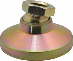 Gibraltar - 5000 Lb Capacity, 1/2-13 Thread, 1-1/8" OAL, Zinc Stud, Tapped Pivotal Socket Mount Leveling Mount - 1-7/8" Base Diam, Zinc Pad, 3/4" Hex - USA Tool & Supply