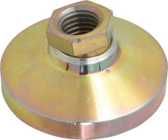 Gibraltar - 7400 Lb Capacity, 3/4-10 Thread, 1-1/2" OAL, Zinc Stud, Tapped Pivotal Socket Mount Leveling Mount - 3" Base Diam, Zinc Pad, 1-1/16" Hex - USA Tool & Supply