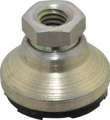 Gibraltar - 2800 Lb Capacity, 3/8-16 Thread, 7/8" OAL, Zinc Stud, Tapped Pivotal Socket Mount Leveling Mount - 1-1/4" Base Diam, Steel Pad, 5/8" Hex - USA Tool & Supply