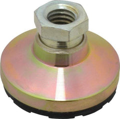 Gibraltar - 3750 Lb Capacity, 1/2-13 Thread, 1-1/8" OAL, Zinc Stud, Tapped Pivotal Socket Mount Leveling Mount - 1-7/8" Base Diam, Steel Pad, 3/4" Hex - USA Tool & Supply