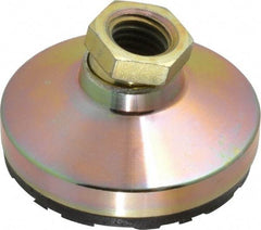 Gibraltar - 4500 Lb Capacity, 5/8-11 Thread, 1-1/4" OAL, Zinc Stud, Tapped Pivotal Socket Mount Leveling Mount - 2-1/2" Base Diam, Steel Pad, 7/8" Hex - USA Tool & Supply