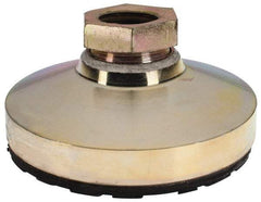 Gibraltar - 5550 Lb Capacity, 3/4-10 Thread, 1-1/2" OAL, Zinc Stud, Tapped Pivotal Socket Mount Leveling Mount - 3" Base Diam, Steel Pad, 1-1/16" Hex - USA Tool & Supply