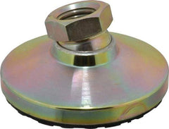Gibraltar - 15000 Lb Capacity, 1-8 Thread, 1-7/8" OAL, Zinc Stud, Tapped Pivotal Socket Mount Leveling Mount - 4" Base Diam, Steel Pad, 1-3/8" Hex - USA Tool & Supply