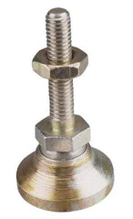 Gibraltar - M24 Bolt Thread, Studded Pivotal Stud Mount Leveling Pad & Mount - 907 Max Lb Capacity, 101mm Base Diam, 89mm Thread Length - USA Tool & Supply