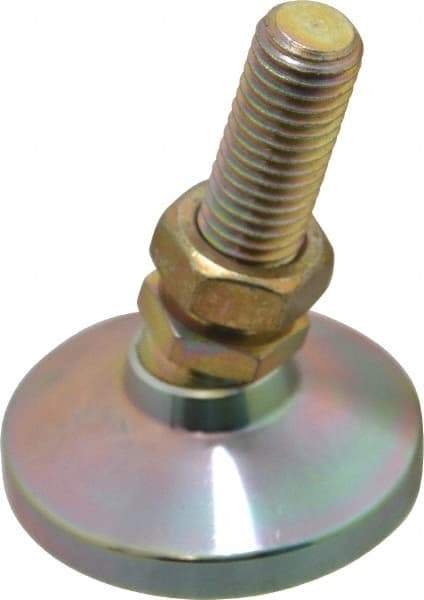 Gibraltar - 5/8-11 Bolt Thread, Studded Pivotal Stud Mount Leveling Pad & Mount - 6,000 Max Lb Capacity, 2-1/2" Base Diam - USA Tool & Supply