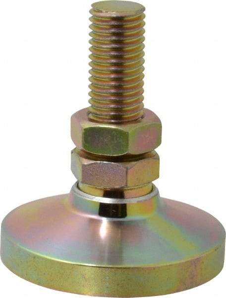 Gibraltar - 3/4-10 Bolt Thread, Studded Pivotal Stud Mount Leveling Pad & Mount - 7,400 Max Lb Capacity, 3" Base Diam - USA Tool & Supply