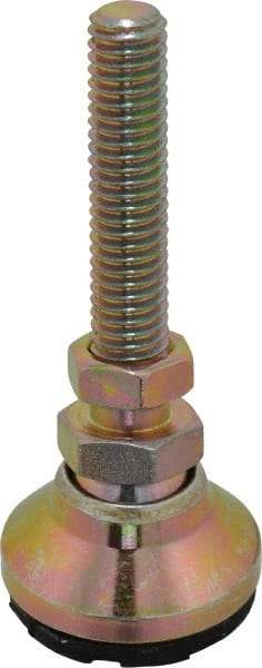 Gibraltar - 3/8-16 Bolt Thread, Studded Pivotal Stud Mount Leveling Pad & Mount - 300 Max Lb Capacity, 1-1/4" Base Diam - USA Tool & Supply
