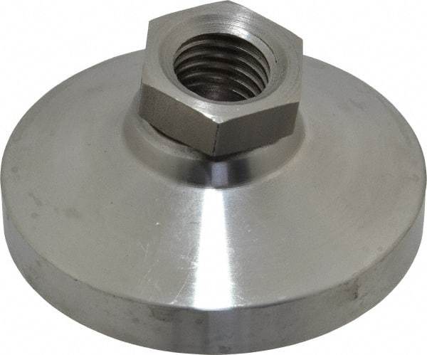 Gibraltar - 7400 Lb Capacity, 3/4-10 Thread, 1-1/2" OAL, Stainless Steel Stud, Tapped Pivotal Socket Mount Leveling Mount - 3" Base Diam, Stainless Steel Pad, 1-1/16" Hex - USA Tool & Supply