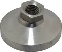 Gibraltar - 7400 Lb Capacity, 3/4-10 Thread, 1-1/2" OAL, Stainless Steel Stud, Tapped Pivotal Socket Mount Leveling Mount - 3" Base Diam, Stainless Steel Pad, 1-1/16" Hex - USA Tool & Supply