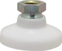Gibraltar - 700 Lb Capacity, 1/2-13 Thread, 1-1/8" OAL, Steel Stud, Tapped Pivotal Socket Mount Leveling Mount - 1-7/8" Base Diam, Steel Pad, 3/4" Hex - USA Tool & Supply