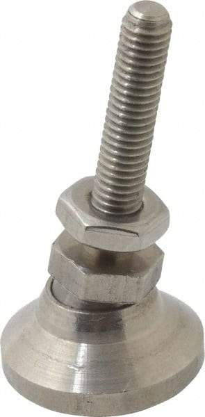 Gibraltar - 10-32 Bolt Thread, Studded Pivotal Stud Mount Leveling Pad & Mount - 700 Max Lb Capacity, 3/4" Base Diam - USA Tool & Supply
