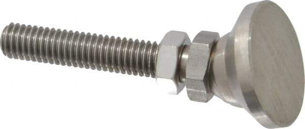 Gibraltar - 3/8-16 Bolt Thread, Studded Pivotal Stud Mount Leveling Pad & Mount - 3,750 Max Lb Capacity, 1-1/4" Base Diam - USA Tool & Supply
