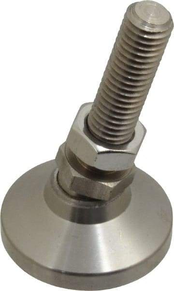 Gibraltar - 1/2-13 Bolt Thread, Studded Pivotal Stud Mount Leveling Pad & Mount - 5,000 Max Lb Capacity, 1-7/8" Base Diam - USA Tool & Supply