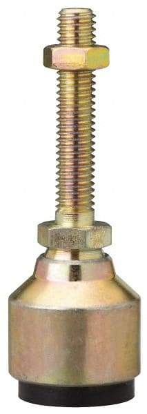 Gibraltar - 590 Lb Capacity, 1-8 Thread, 6" OAL, Zinc Stud, Studded Socket Mount Leveling Mount - 3-1/2" Stud Length, 4" Base Diam, Zinc Pad, 1-3/8" Hex - USA Tool & Supply