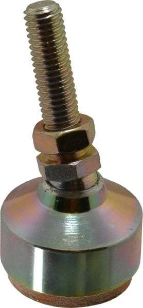 Gibraltar - 2400 Lb Capacity, 1/2-13 Thread, 3-3/4" OAL, Zinc Stud, Studded Socket Mount Leveling Mount - 2" Stud Length, 1-7/8" Base Diam, Zinc Pad, 3/4" Hex - USA Tool & Supply