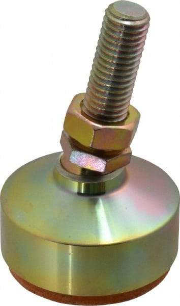 Gibraltar - 4400 Lb Capacity, 5/8-11 Thread, 3-7/8" OAL, Zinc Stud, Studded Socket Mount Leveling Mount - 2" Stud Length, 2-1/2" Base Diam, Zinc Pad, 7/8" Hex - USA Tool & Supply