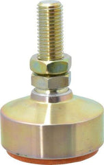 Gibraltar - 6500 Lb Capacity, 3/4-10 Thread, 4-1/8" OAL, Zinc Stud, Studded Socket Mount Leveling Mount - 2" Stud Length, 3" Base Diam, Zinc Pad, 1-1/16" Hex - USA Tool & Supply