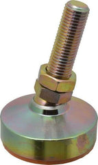 Gibraltar - 11800 Lb Capacity, 1-8 Thread, 6" OAL, Zinc Stud, Studded Socket Mount Leveling Mount - 3-1/2" Stud Length, 4" Base Diam, Zinc Pad, 1-3/8" Hex - USA Tool & Supply