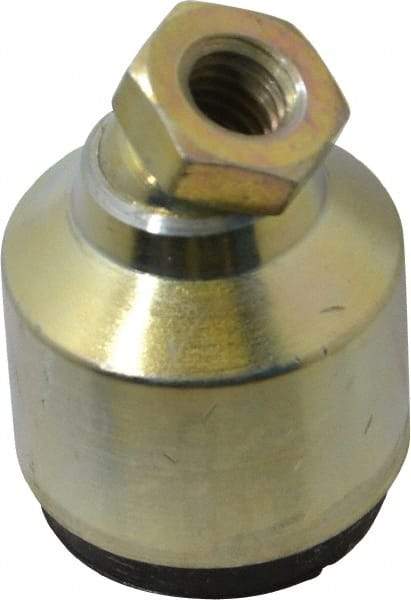 Gibraltar - 50 Lb Capacity, 3/8-16 Thread, 1-1/2" OAL, Zinc Stud, Tapped Socket Mount Leveling Pad - 1-1/4" Base Diam, Zinc Pad, 5/8" Hex - USA Tool & Supply