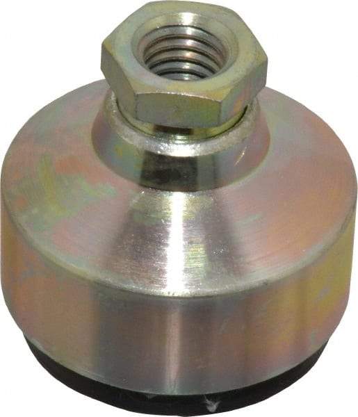 Gibraltar - 120 Lb Capacity, 1/2-13 Thread, 1-3/4" OAL, Zinc Stud, Tapped Socket Mount Leveling Pad - 1-7/8" Base Diam, Zinc Pad, 3/4" Hex - USA Tool & Supply