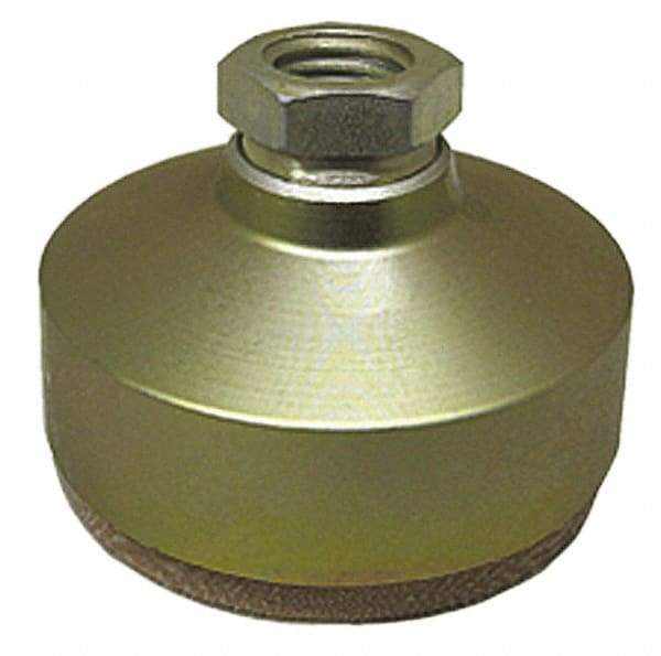 Gibraltar - 325 Lb Capacity, 3/4-10 Thread, 2-1/8" OAL, Zinc Stud, Tapped Socket Mount Leveling Pad - 3" Base Diam, Zinc Pad, 1-1/16" Hex - USA Tool & Supply