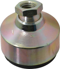 Gibraltar - 240 Lb Capacity, 1/2-13 Thread, 1-3/4" OAL, Zinc Stud, Tapped Socket Mount Leveling Pad - 1-7/8" Base Diam, Zinc Pad, 3/4" Hex - USA Tool & Supply