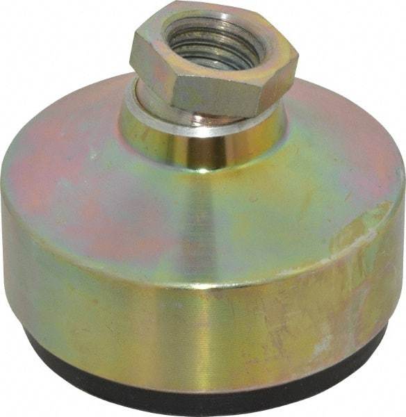 Gibraltar - 440 Lb Capacity, 5/8-11 Thread, 1-7/8" OAL, Zinc Stud, Tapped Socket Mount Leveling Pad - 2-1/2" Base Diam, Zinc Pad, 7/8" Hex - USA Tool & Supply