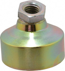 Gibraltar - 2400 Lb Capacity, 1/2-13 Thread, 1-3/4" OAL, Zinc Stud, Tapped Socket Mount Leveling Pad - 1-7/8" Base Diam, Zinc Pad, 3/4" Hex - USA Tool & Supply
