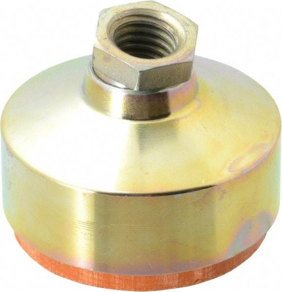 Gibraltar - 4400 Lb Capacity, 5/8-11 Thread, 1-7/8" OAL, Zinc Stud, Tapped Socket Mount Leveling Pad - 2-1/2" Base Diam, Zinc Pad, 7/8" Hex - USA Tool & Supply