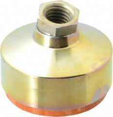 Gibraltar - 4400 Lb Capacity, 5/8-11 Thread, 1-7/8" OAL, Zinc Stud, Tapped Socket Mount Leveling Pad - 2-1/2" Base Diam, Zinc Pad, 7/8" Hex - USA Tool & Supply
