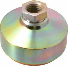 Gibraltar - 6500 Lb Capacity, 3/4-10 Thread, 2-1/8" OAL, Zinc Stud, Tapped Socket Mount Leveling Pad - 3" Base Diam, Zinc Pad, 1-1/16" Hex - USA Tool & Supply