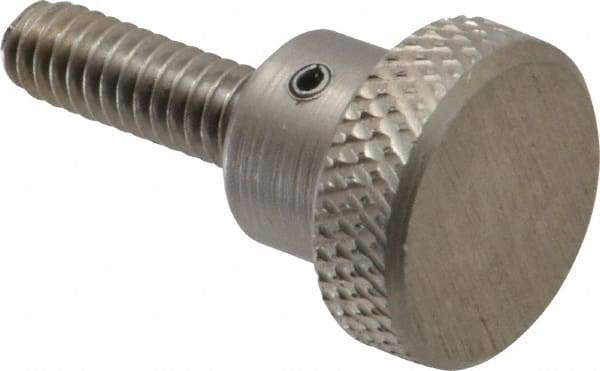 Gibraltar - 3/4" Head, Knurled Knob - Threaded Stem, Stainless Steel - USA Tool & Supply