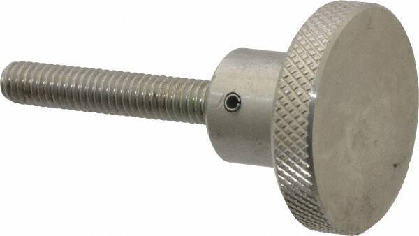 Gibraltar - 1-1/2" Head, Knurled Knob - Threaded Stem, Stainless Steel - USA Tool & Supply