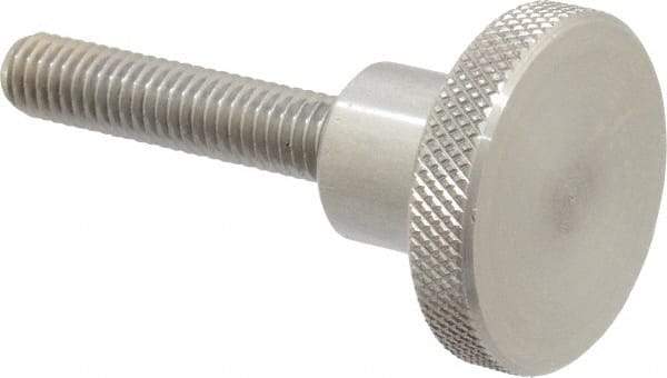 Gibraltar - 1-1/2" Head, Knurled Knob - Threaded Stem, Stainless Steel - USA Tool & Supply