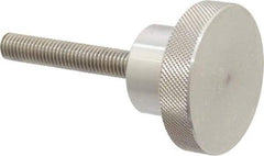 Gibraltar - 2-1/2" Head, Knurled Knob - Threaded Stem, Stainless Steel - USA Tool & Supply