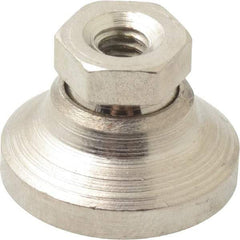Gibraltar - 1000 Lb Capacity, 1/4-20 Thread, 45/64" OAL, Steel Stud, Tapped Pivotal Socket Mount Leveling Mount - 1" Base Diam, Steel Pad, 1/2" Hex - USA Tool & Supply