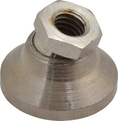 Gibraltar - 3750 Lb Capacity, 3/8-16 Thread, 7/8" OAL, Steel Stud, Tapped Pivotal Socket Mount Leveling Mount - 1-1/4" Base Diam, Steel Pad, 5/8" Hex - USA Tool & Supply